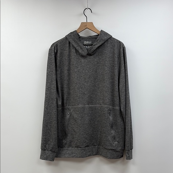 Quince Flowknit Ultra Soft Performance Hoodie Pullover Sweatshirt Grey XL - Picture 1 of 6